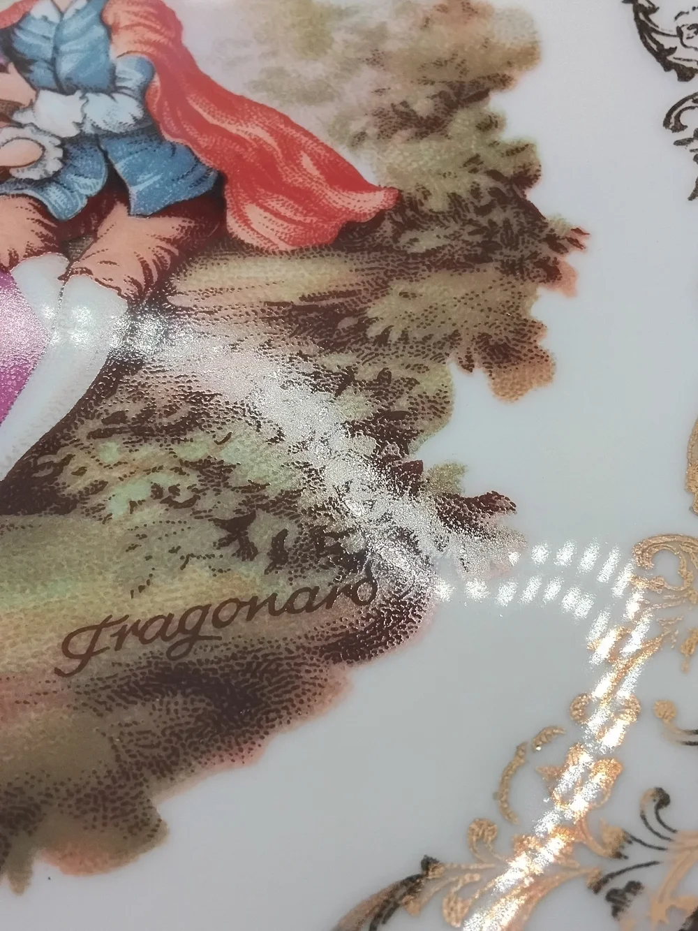 Vintage Bavarian Gloria Fine Porcelain Fragonard Pedestsal Cake Stand - EUC